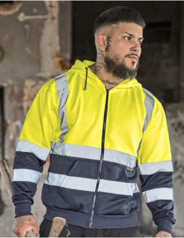 KOR-KXZHO-Hi-Vis Workwear Hooded Sweat-Jacket Galway